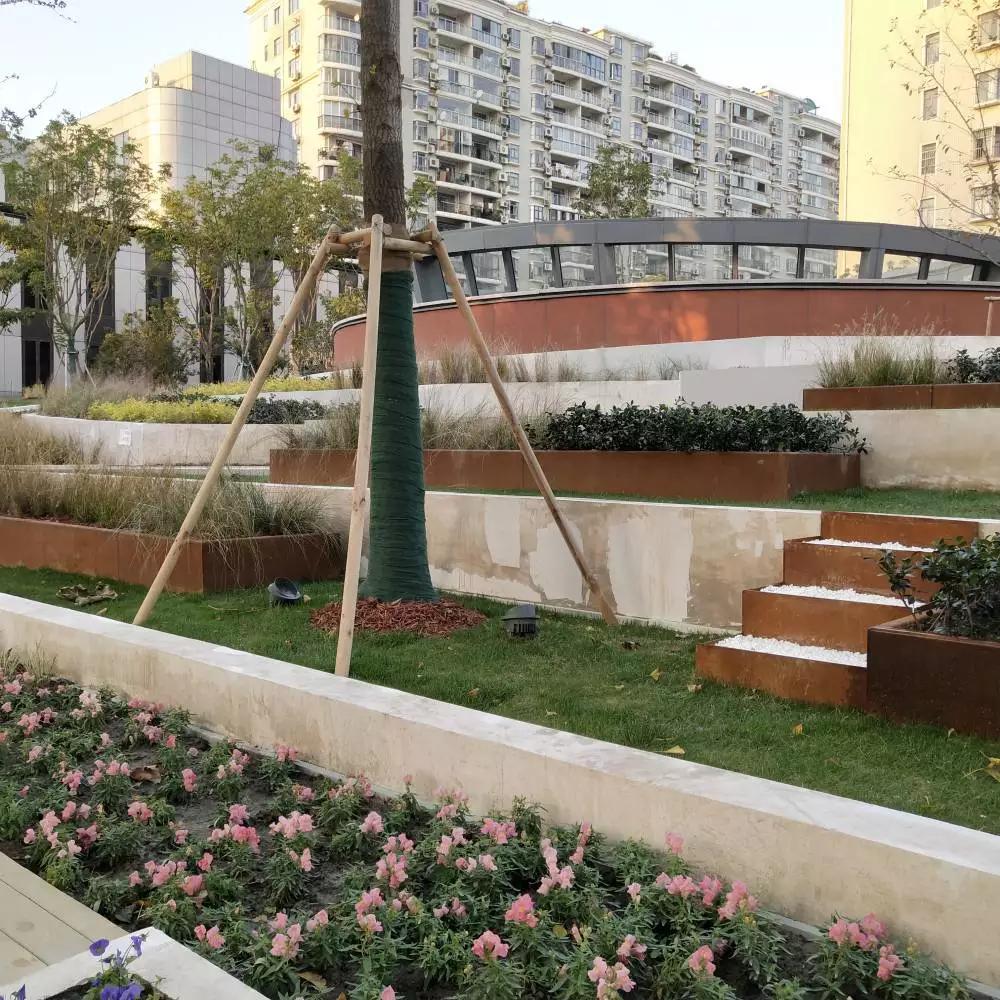 双塔锈钢板花园围边